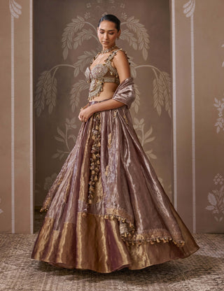 Antique lilac & gold lehenga set
