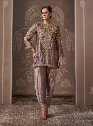 Antique lilac & gold kurta set