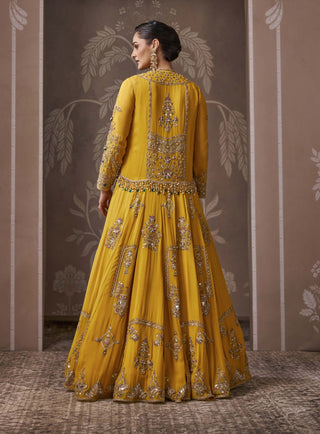 Yellow jacket & anarkali set