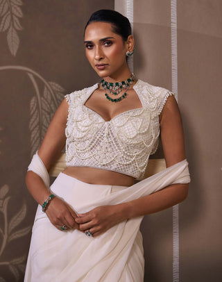 The eternal ivory sari set