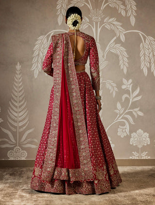 Zaraana red lehenga set