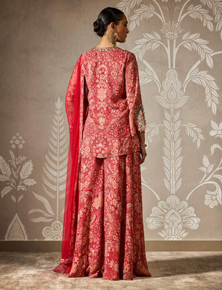 Anaya red printed kurta and palazzo set