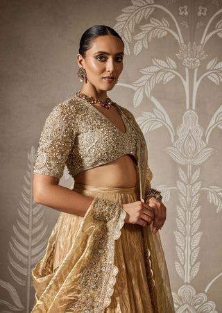 Suhaila deep gold lehenga set