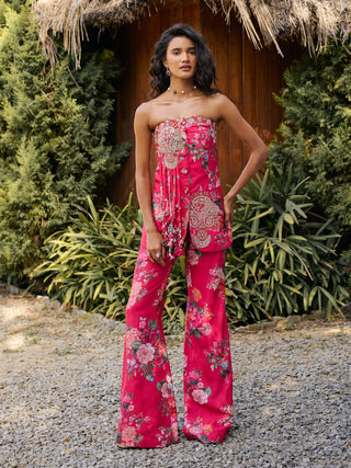 Bloom fuchsia tube jacket with pants