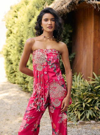 Bloom fuchsia tube jacket with pants