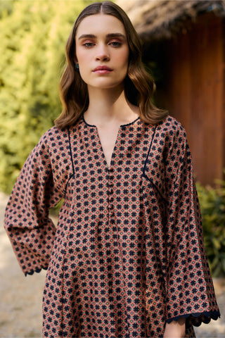 Black geometric kurta with pants