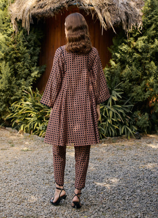 Black geometric kurta with pants
