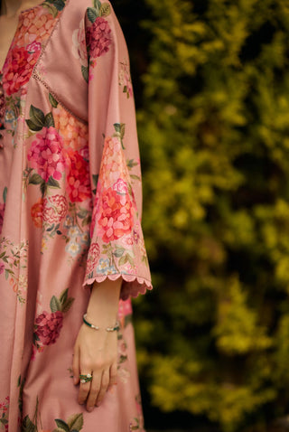 Dusky pink floral kurta set