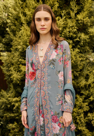 Luna powder blue kurta set