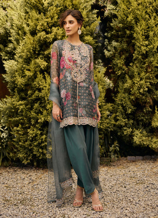 Belle sage green kurta set
