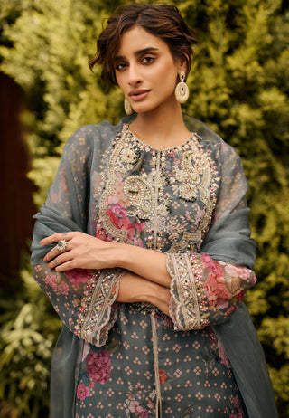 Belle sage green kurta set