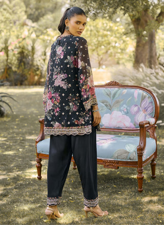 Celeste black kurta set