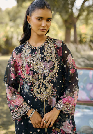 Celeste black kurta set