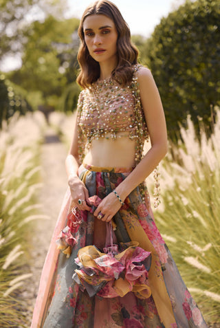Grace multicoloured lehenga set
