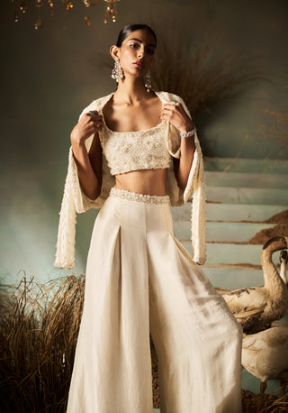 Olivia ivory embellished jacket pant set