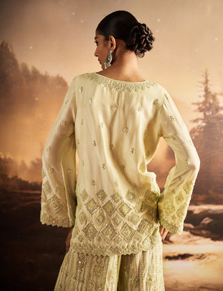 Eden ice mint embellished kurta sharara set