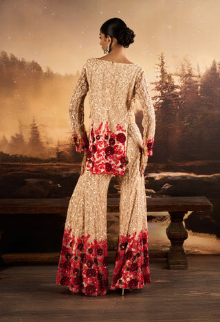 Luna nude beige embellished sharara set