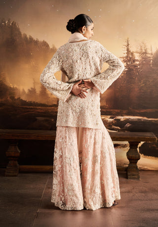 Gaia ice pink embellished kurta garara set