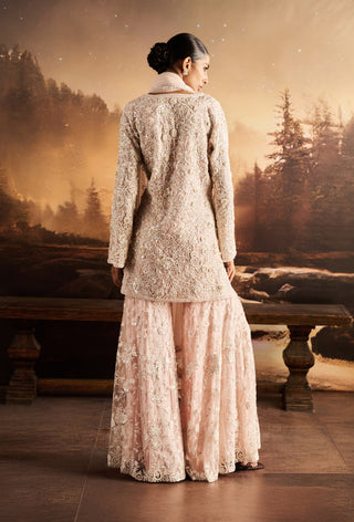 Gaia ice pink embellished kurta garara set