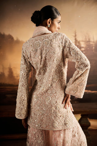 Gaia ice pink embellished kurta garara set