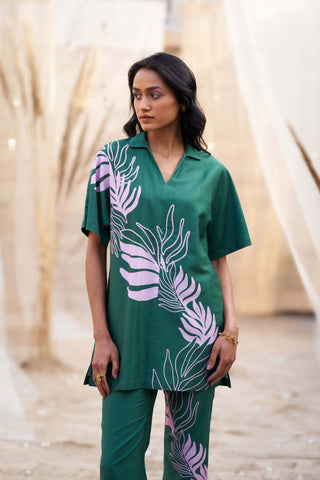Green leaf tunic and pants