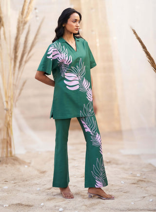 Green leaf tunic and pants