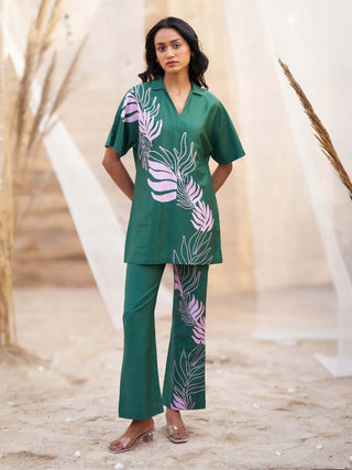 Green leaf tunic and pants