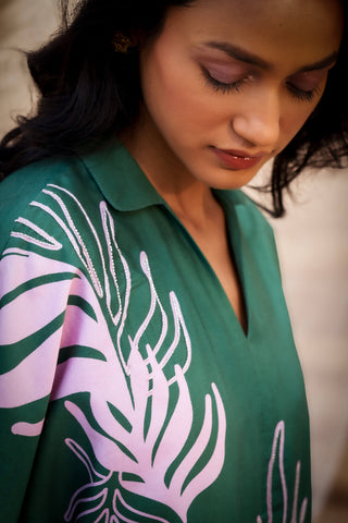 Green leaf tunic and pants