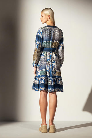 Ranna Gill-Roby Full Sleeve Belted Dress-INDIASPOPUP.COM