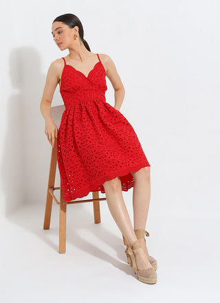 Ranna Gill-Olia Strap Empire Mini Dress-INDIASPOPUP.COM