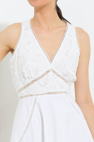 Ase white empire midi dress