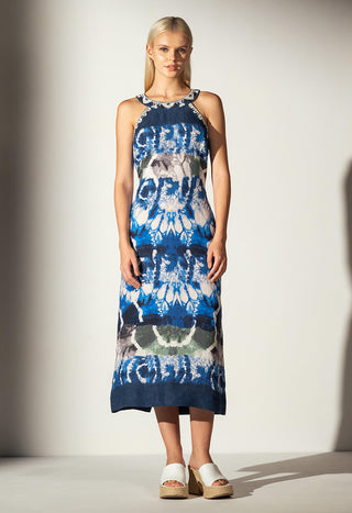 Ranna Gill-Andy Embroidered Halter Midi Dress-INDIASPOPUP.COM