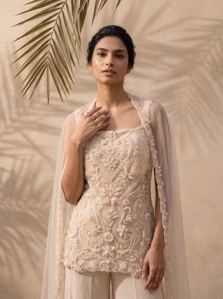 Marisol ivory kurta and sharara set