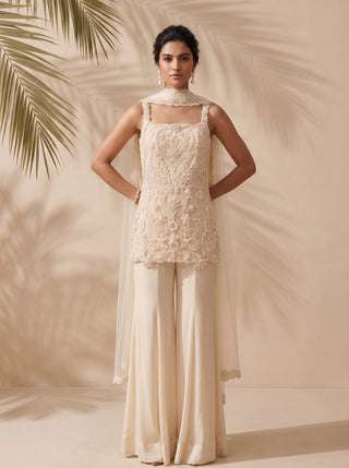 Marisol ivory kurta and sharara set