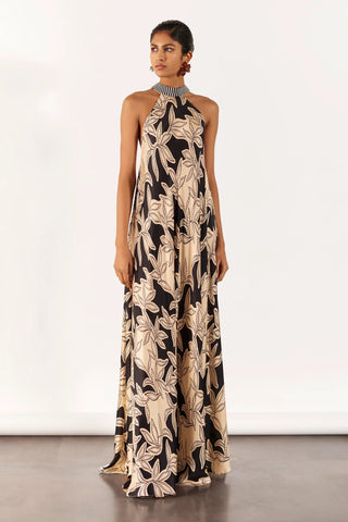 Hazel halter printed dress