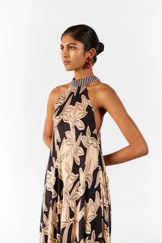 Hazel halter printed dress