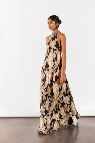 Hazel halter printed dress