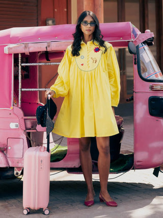 Peela yellow mulmul dress