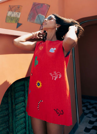 Sahara orange dawn short dress