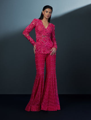 Araluen fuchsia floral kurta and sharara set