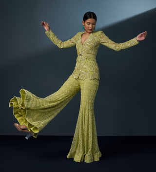 Araluen arctic lime kurta and sharara set
