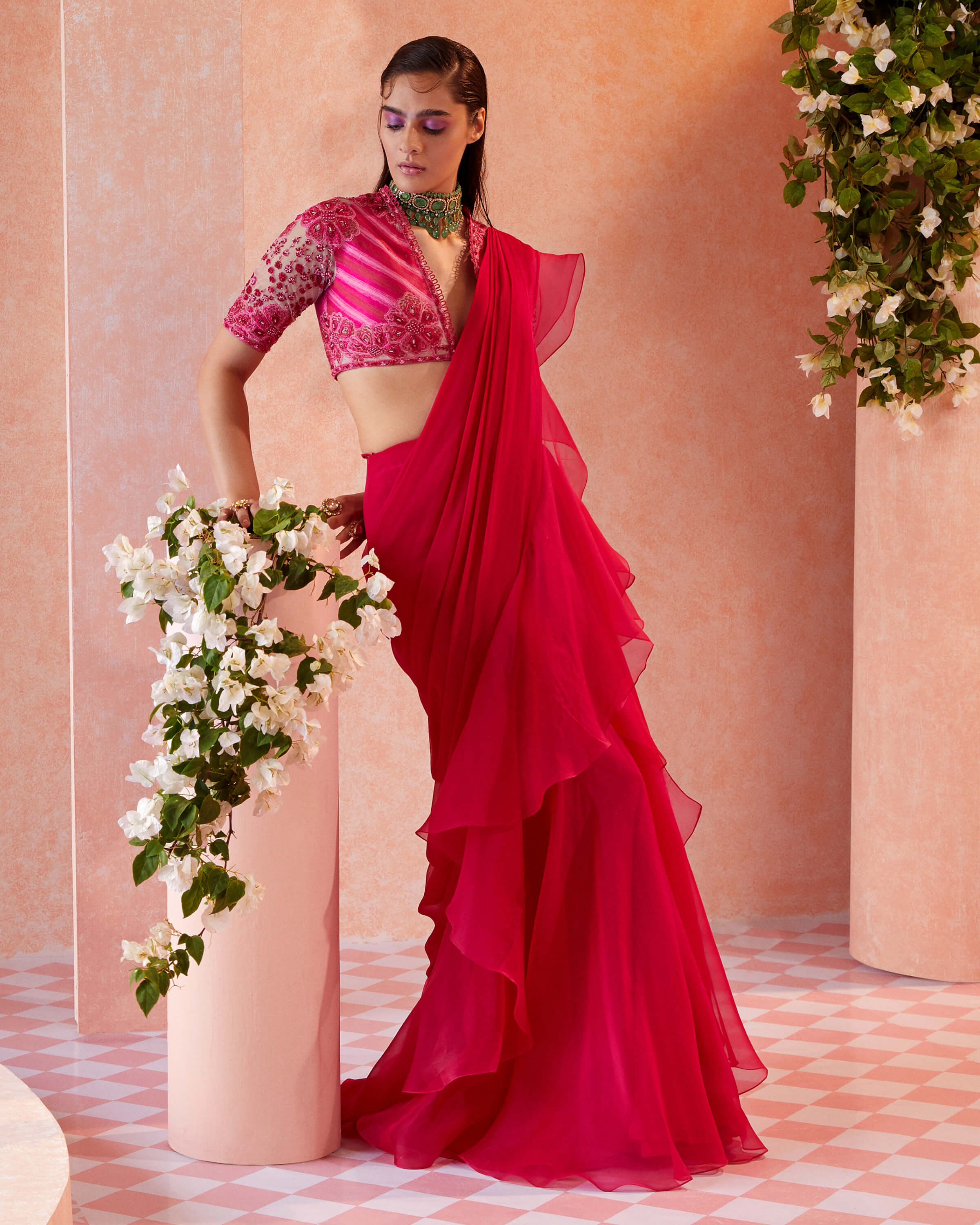  Ropa étnica tradicional india para mujer, blusa de sari  elegante, Bollywood Hit Designer Festival Sari 1366 : Ropa, Zapatos y  Joyería