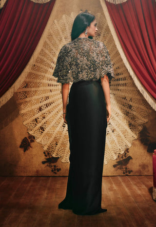 Ruth black cape and skirt set