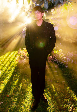 Obsidian crest black jacket set