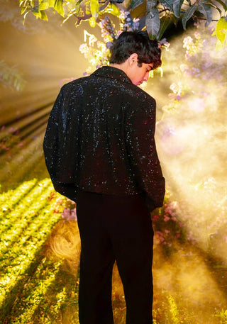 Obsidian crest black jacket set