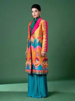 Day Bloom Embroidered Coat And Pant by Siddhartha Bansal, available on Indiaspopup.com