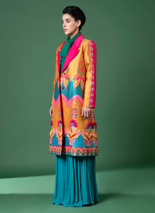 Day Bloom Embroidered Coat And Pant by Siddhartha Bansal, available on Indiaspopup.com