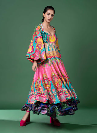 Day Bloom Embroidered Dress by Siddhartha Bansal, available on Indiaspopup.com