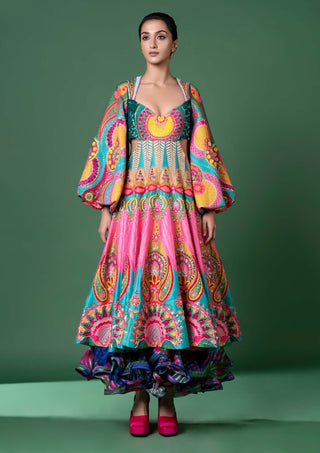 Day Bloom Embroidered Dress by Siddhartha Bansal, available on Indiaspopup.com