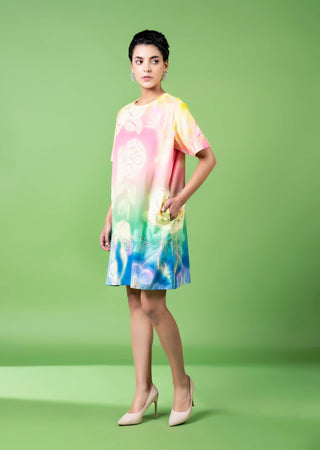 Evening Bloom Embroidered Dress by Siddhartha Bansal, available on Indiaspopup.com